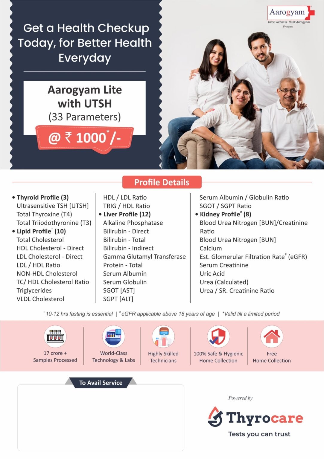 AAROGYAM LITE WITH UTSH Thyrocare Aarogyam Centre Diagnostic Centre