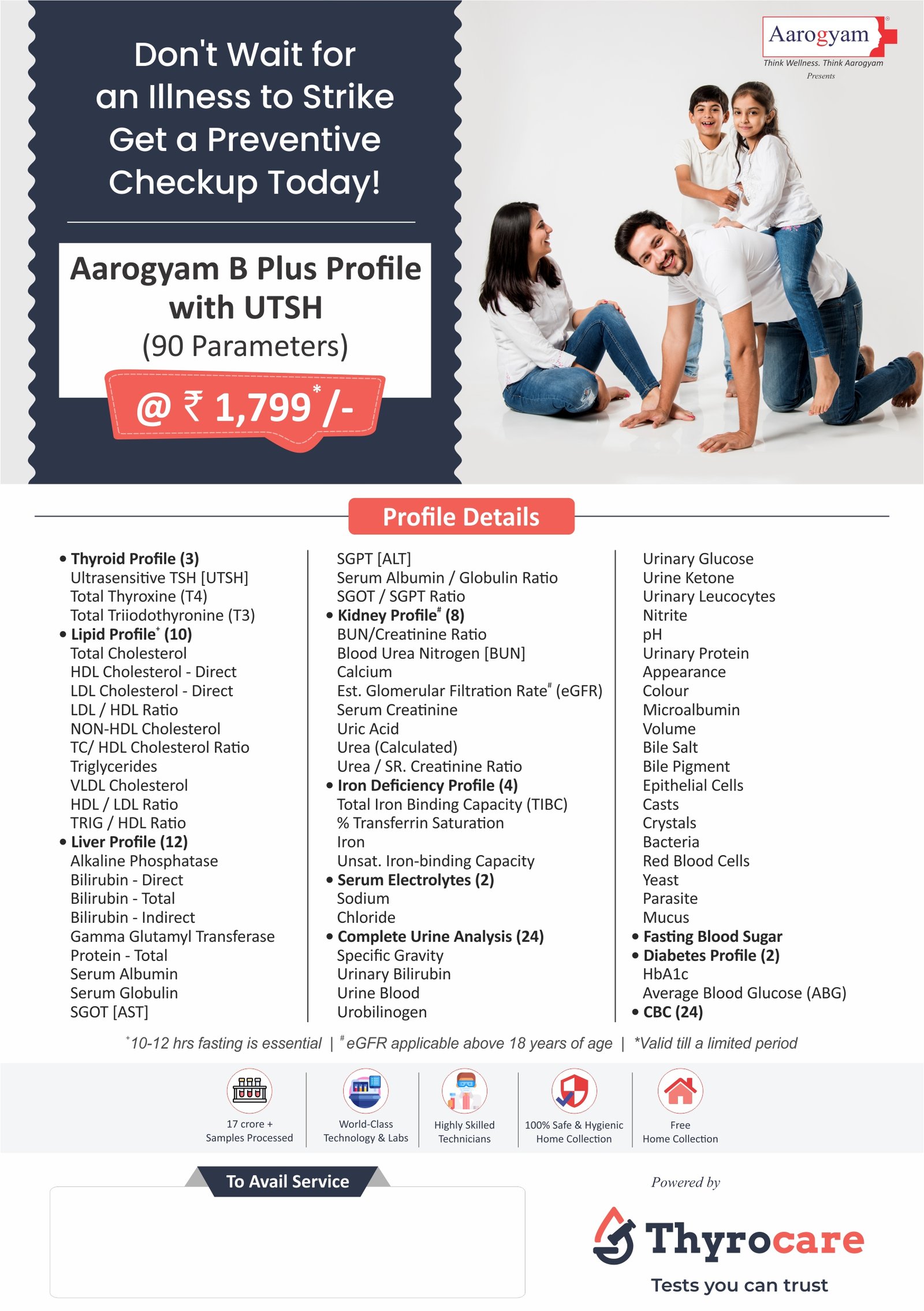 AAROGYAM B PLUS PROFILE WITH UTSH | Thyrocare Aarogyam Centre